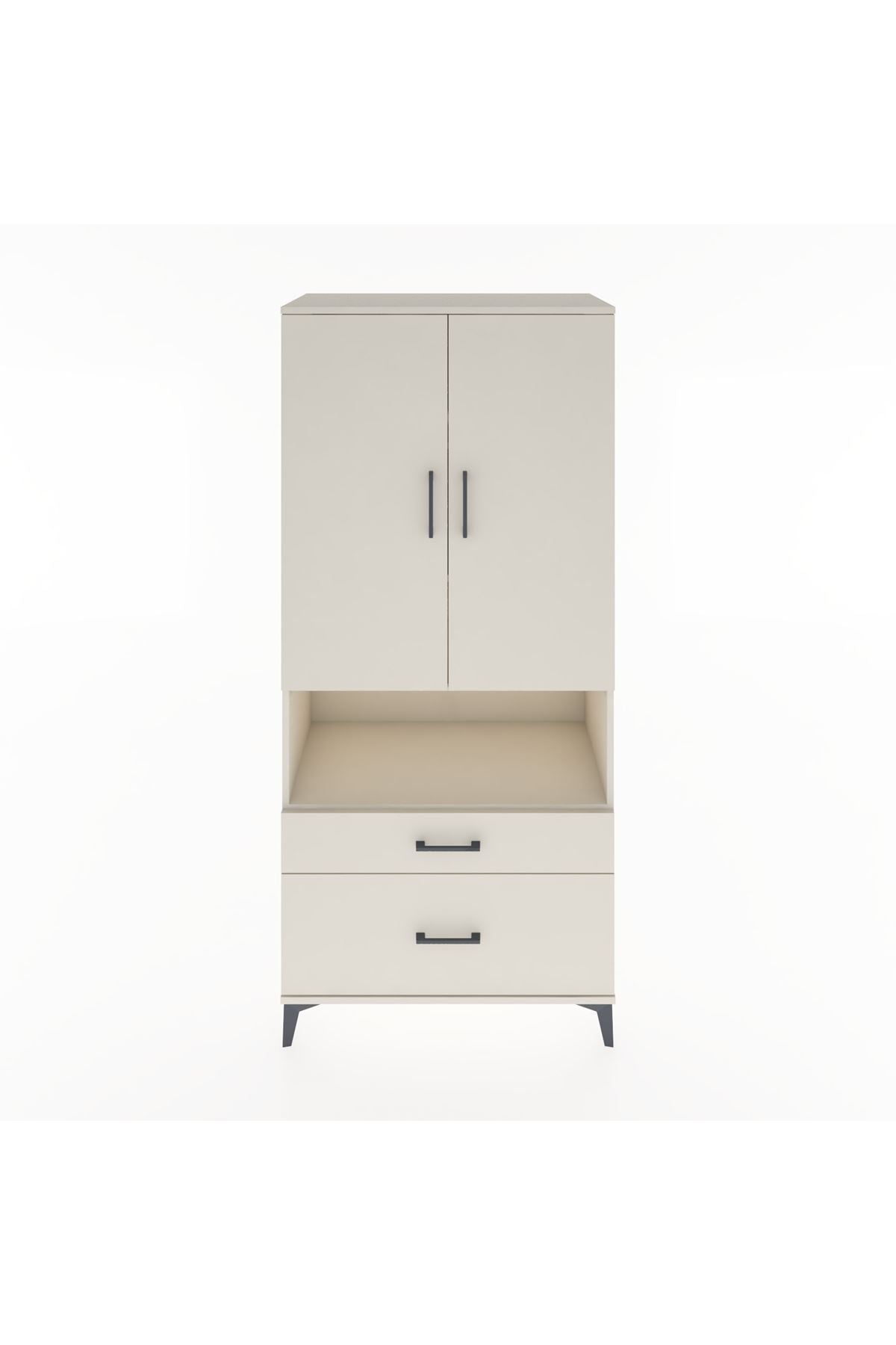 Hyperion Dolap 4 Raflı 2 Çekmeceli 2 Kapaklı 88x44x195 - S60M028V1B