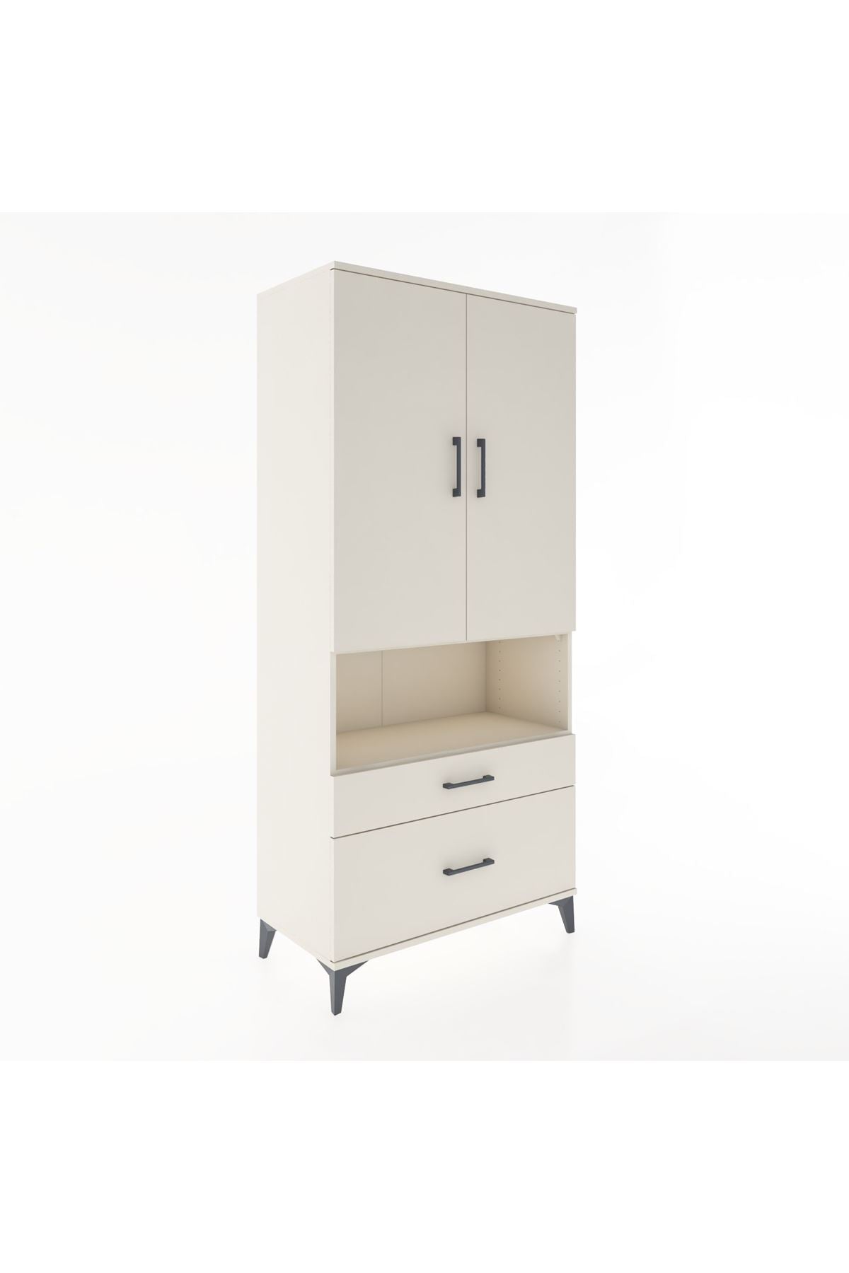 Hyperion Dolap 4 Raflı 2 Çekmeceli 2 Kapaklı 88x44x195 - S60M028V1B