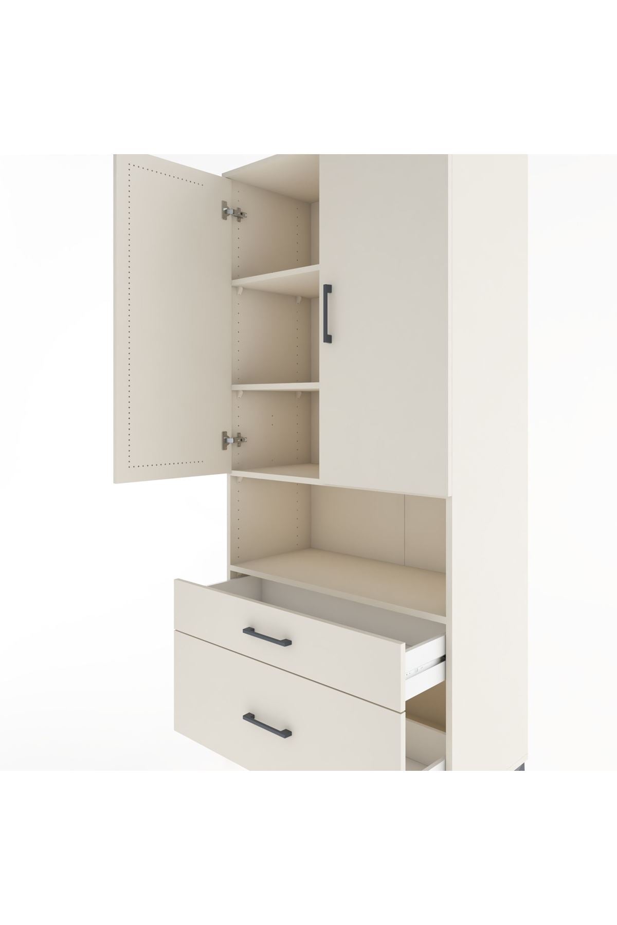Hyperion Dolap 4 Raflı 2 Çekmeceli 2 Kapaklı 88x44x195 - S60M028V1B