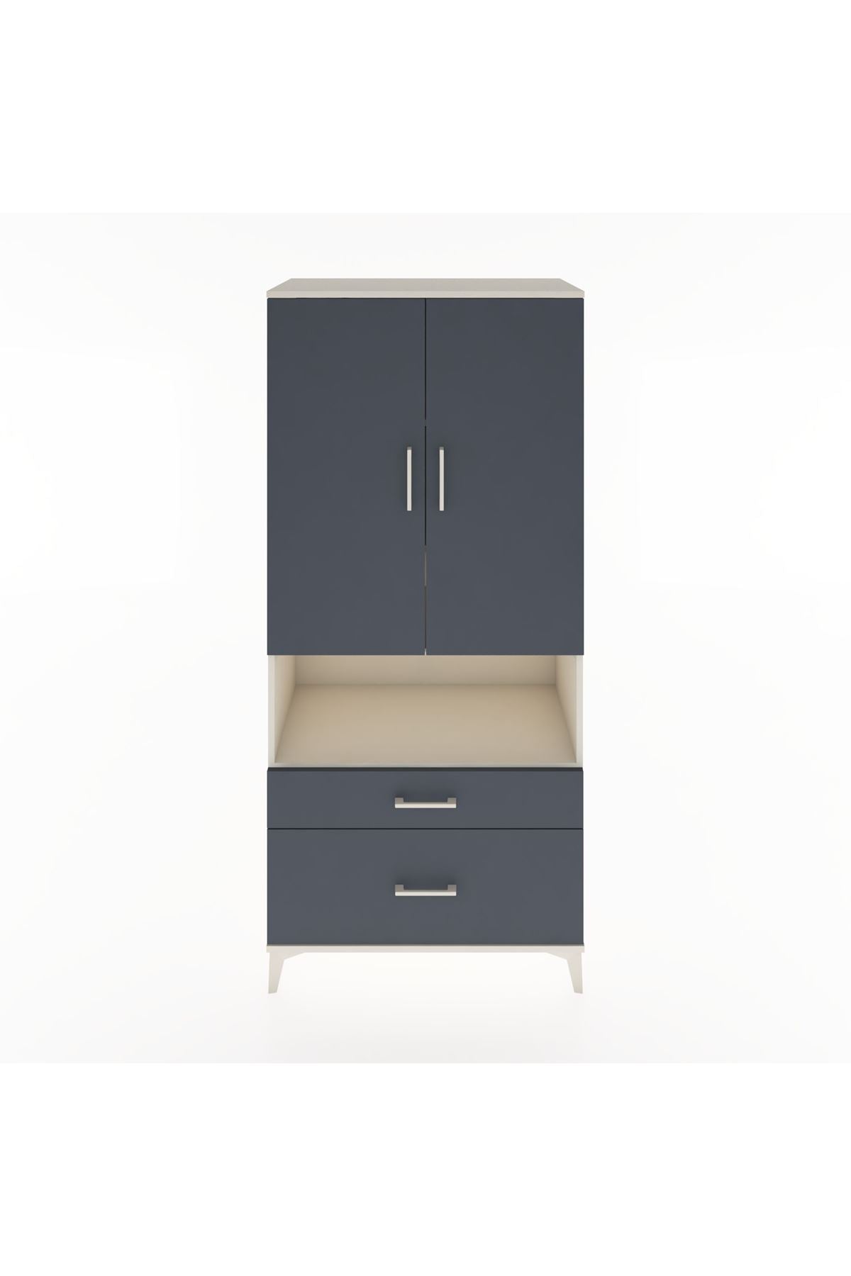 Hyperion Dolap 4 Raflı 2 Çekmeceli 2 Kapaklı 88x44x195 - S60M028V2B