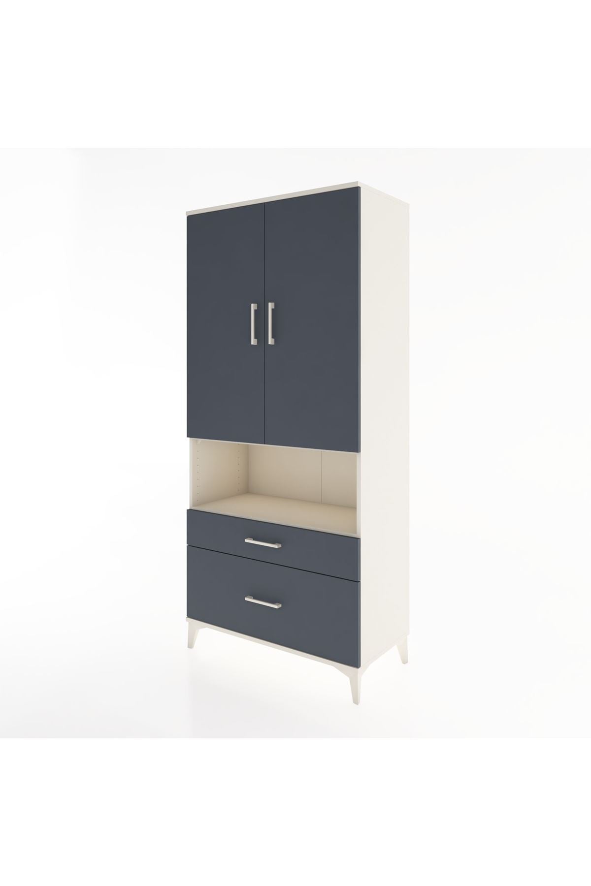 Hyperion Dolap 4 Raflı 2 Çekmeceli 2 Kapaklı 88x44x195 - S60M028V2B