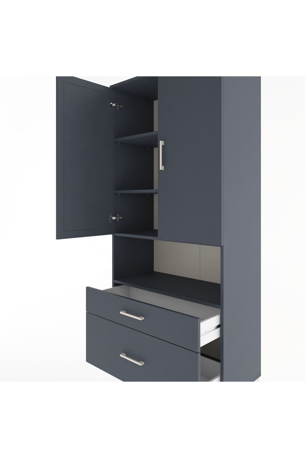 Hyperion Dolap 4 Raflı 2 Çekmeceli 2 Kapaklı 88x44x195 - S60M028V5B