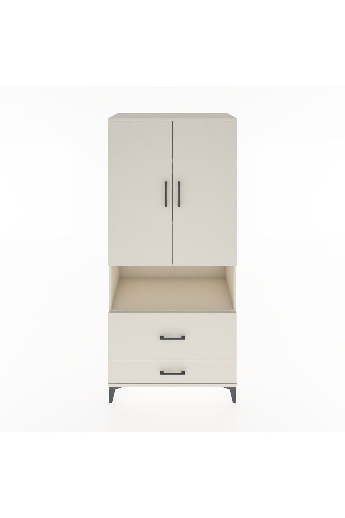 Hyperion Dolap 4 Raflı 2 Çekmeceli 2 Kapaklı 88x44x195 - S60M030V1B