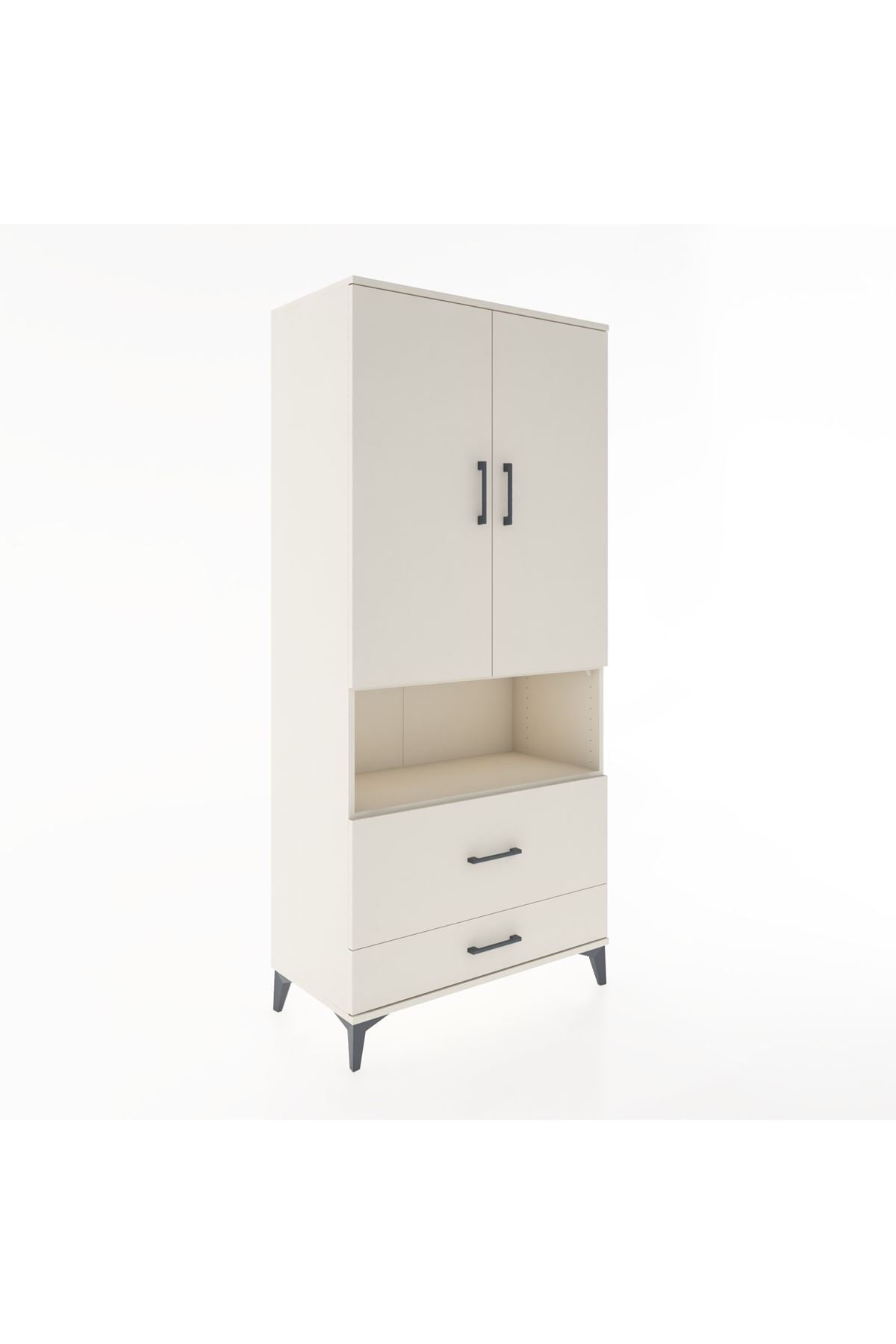 Hyperion Dolap 4 Raflı 2 Çekmeceli 2 Kapaklı 88x44x195 - S60M030V1B