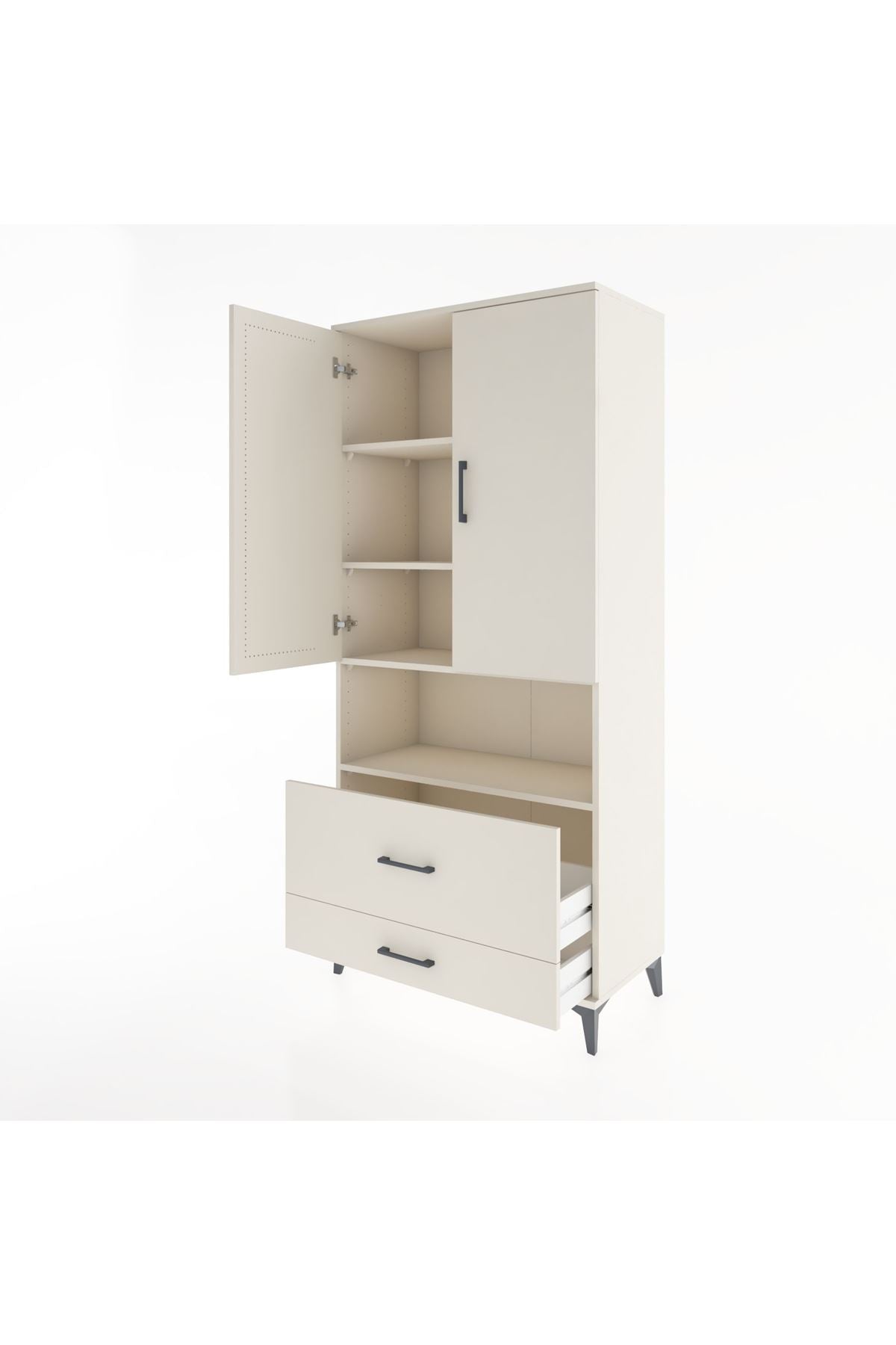 Hyperion Dolap 4 Raflı 2 Çekmeceli 2 Kapaklı 88x44x195 - S60M030V1B