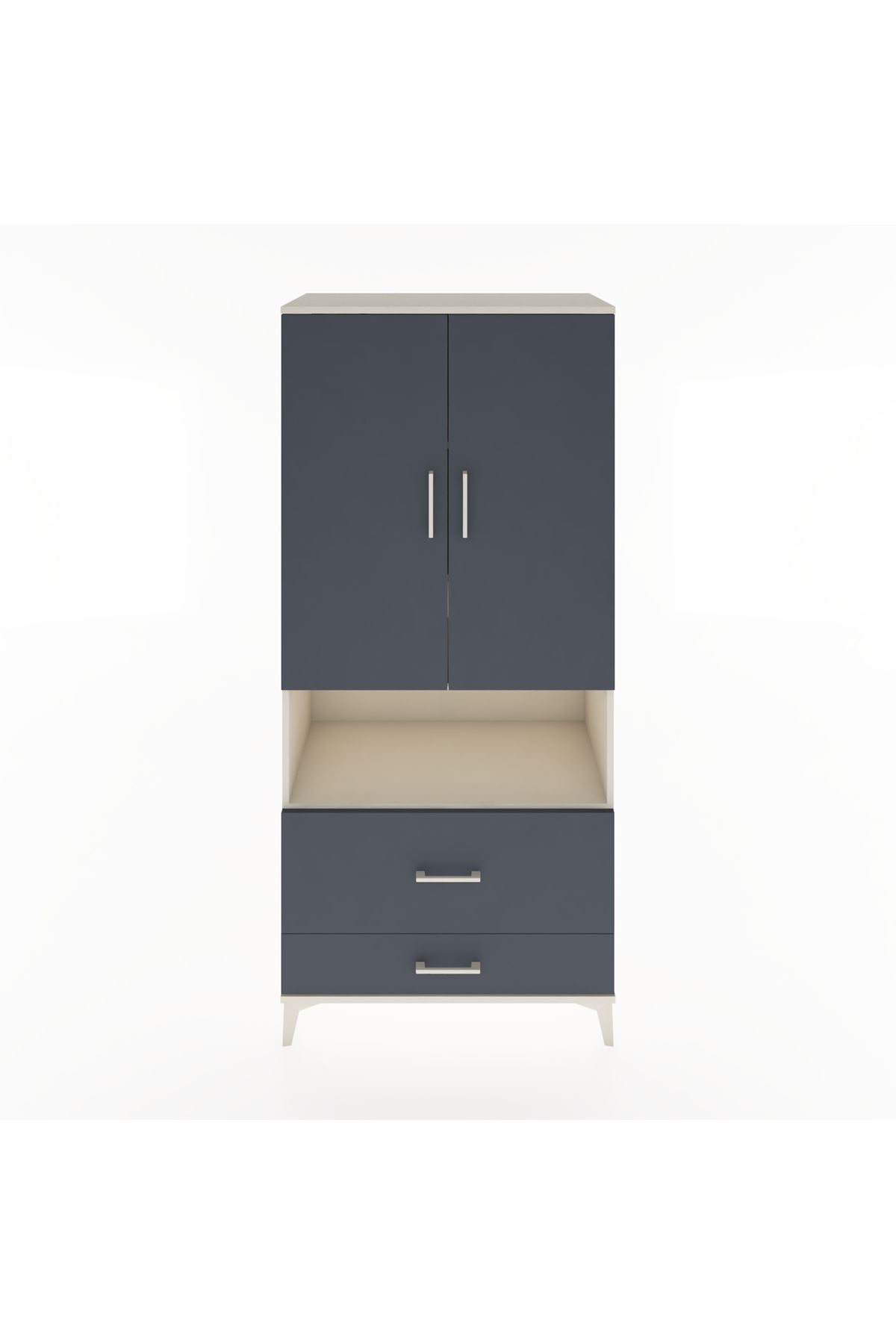 Hyperion Dolap 4 Raflı 2 Çekmeceli 2 Kapaklı 88x44x195 - S60M030V2B