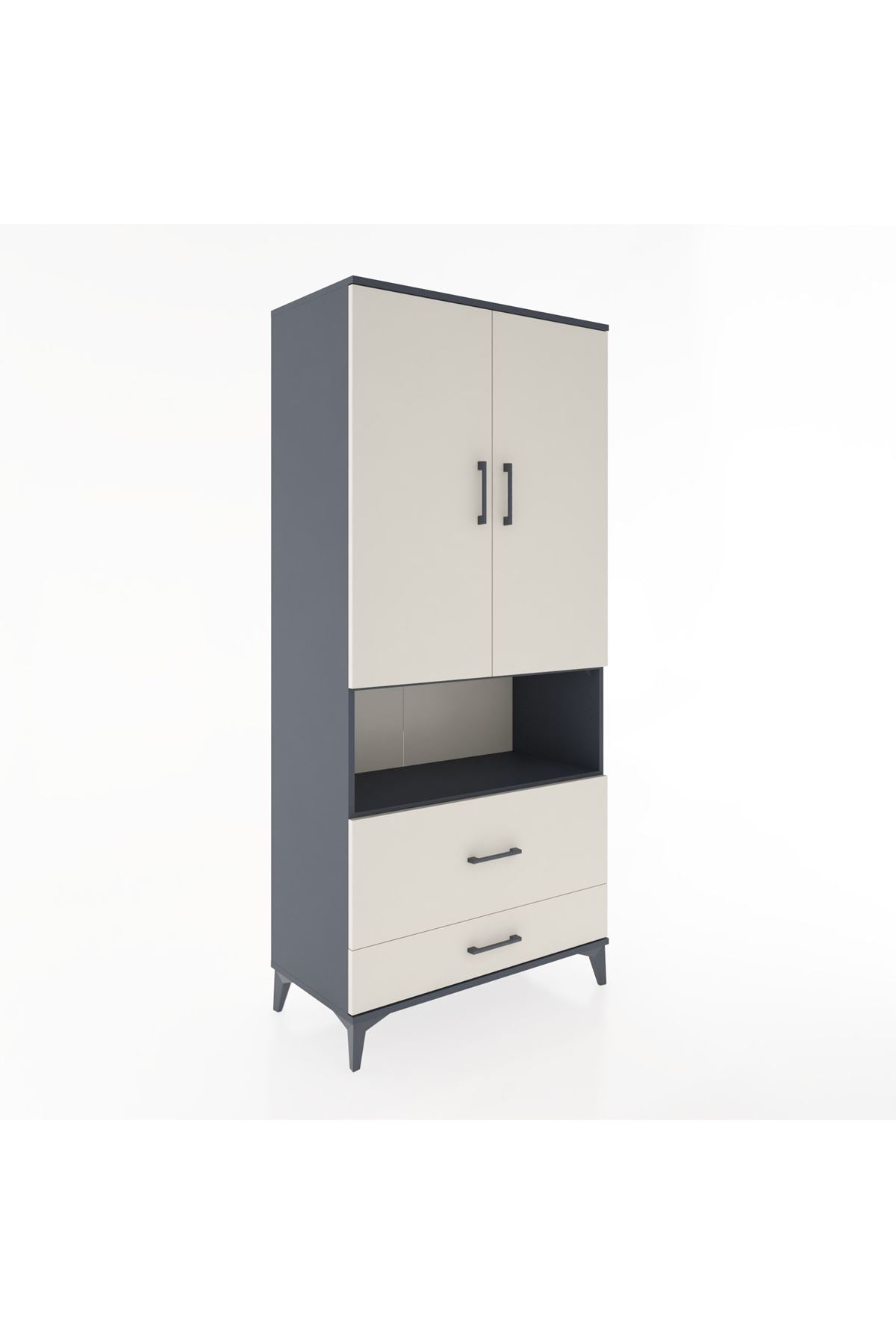 Hyperion Dolap 4 Raflı 2 Çekmeceli 2 Kapaklı 88x44x195 - S60M030V4B