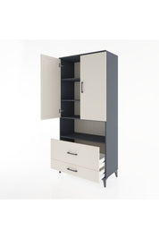 Hyperion Dolap 4 Raflı 2 Çekmeceli 2 Kapaklı 88x44x195 - S60M030V4B