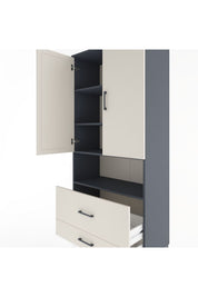 Hyperion Dolap 4 Raflı 2 Çekmeceli 2 Kapaklı 88x44x195 - S60M030V4B