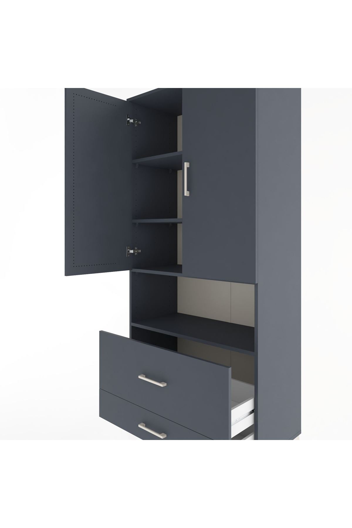 Hyperion Dolap 4 Raflı 2 Çekmeceli 2 Kapaklı 88x44x195 - S60M030V5B