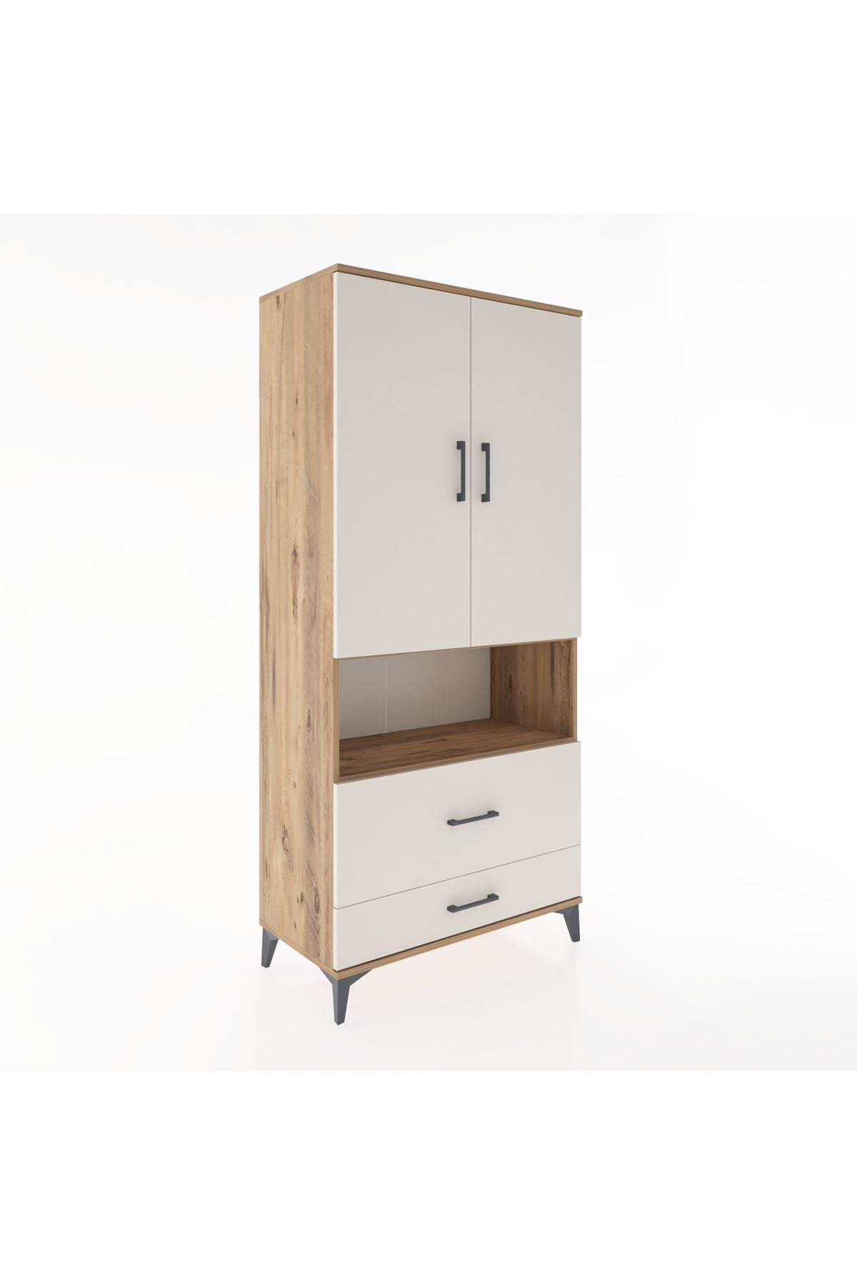 Hyperion Dolap 4 Raflı 2 Çekmeceli 2 Kapaklı 88x44x195 - S60M030V7B
