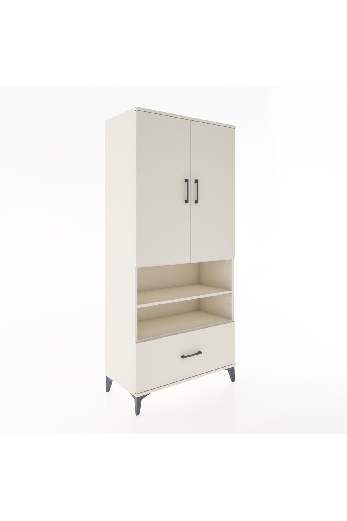 Hyperion Dolap 5 Raflı Tek Çekmeceli 2 Kapaklı 88x44x195 - S60M032V1B