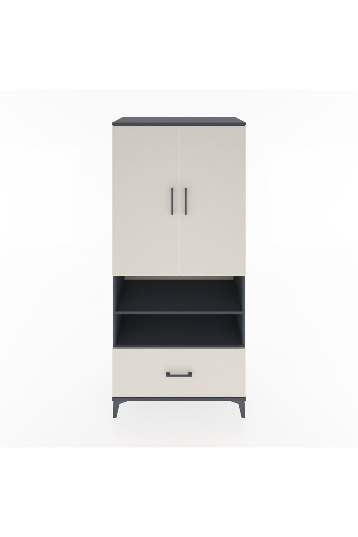 Hyperion Dolap 5 Raflı Tek Çekmeceli 2 Kapaklı 88x44x195 - S60M032V4B