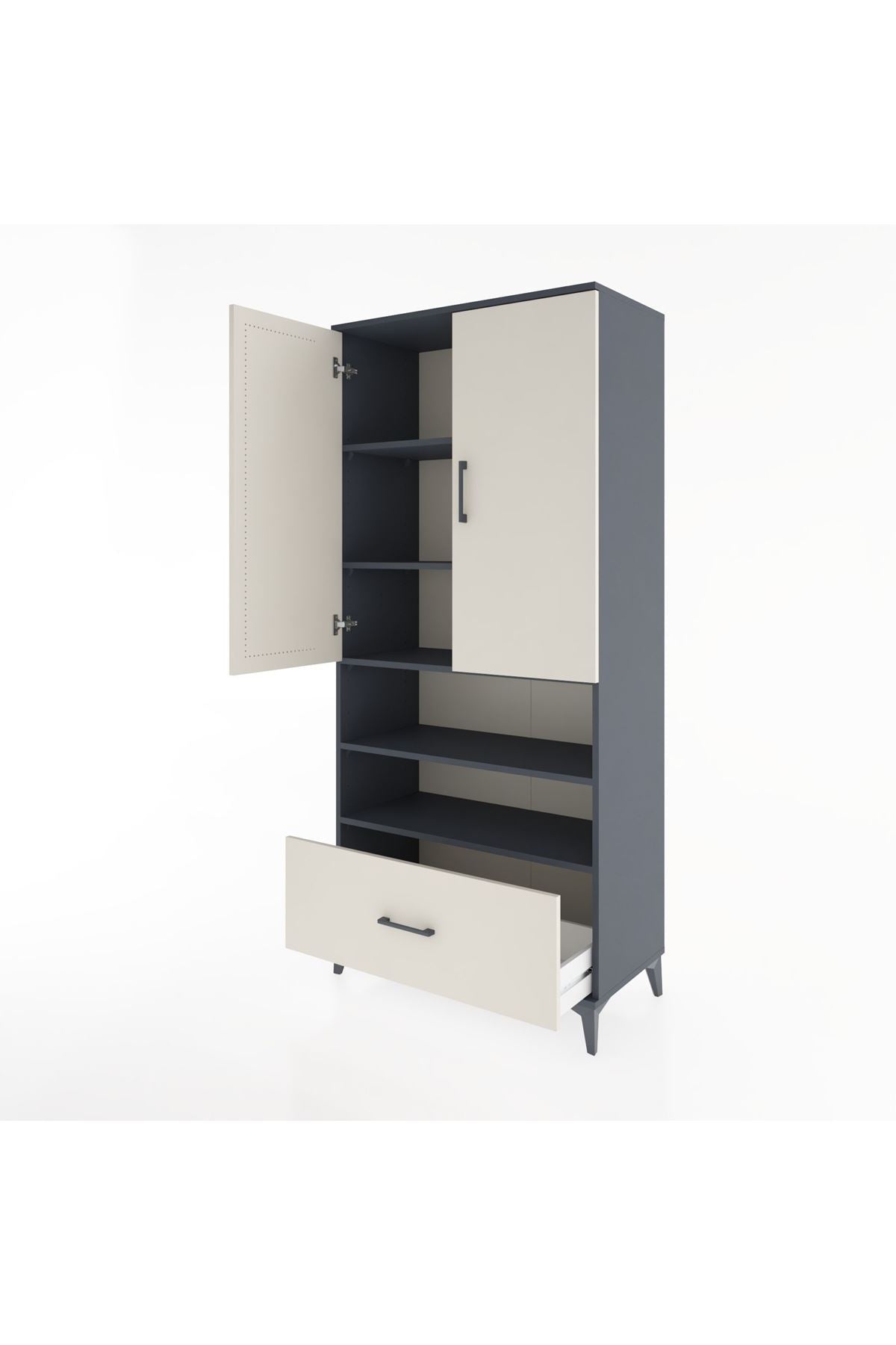 Hyperion Dolap 5 Raflı Tek Çekmeceli 2 Kapaklı 88x44x195 - S60M032V4B