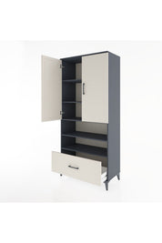 Hyperion Dolap 5 Raflı Tek Çekmeceli 2 Kapaklı 88x44x195 - S60M032V4B