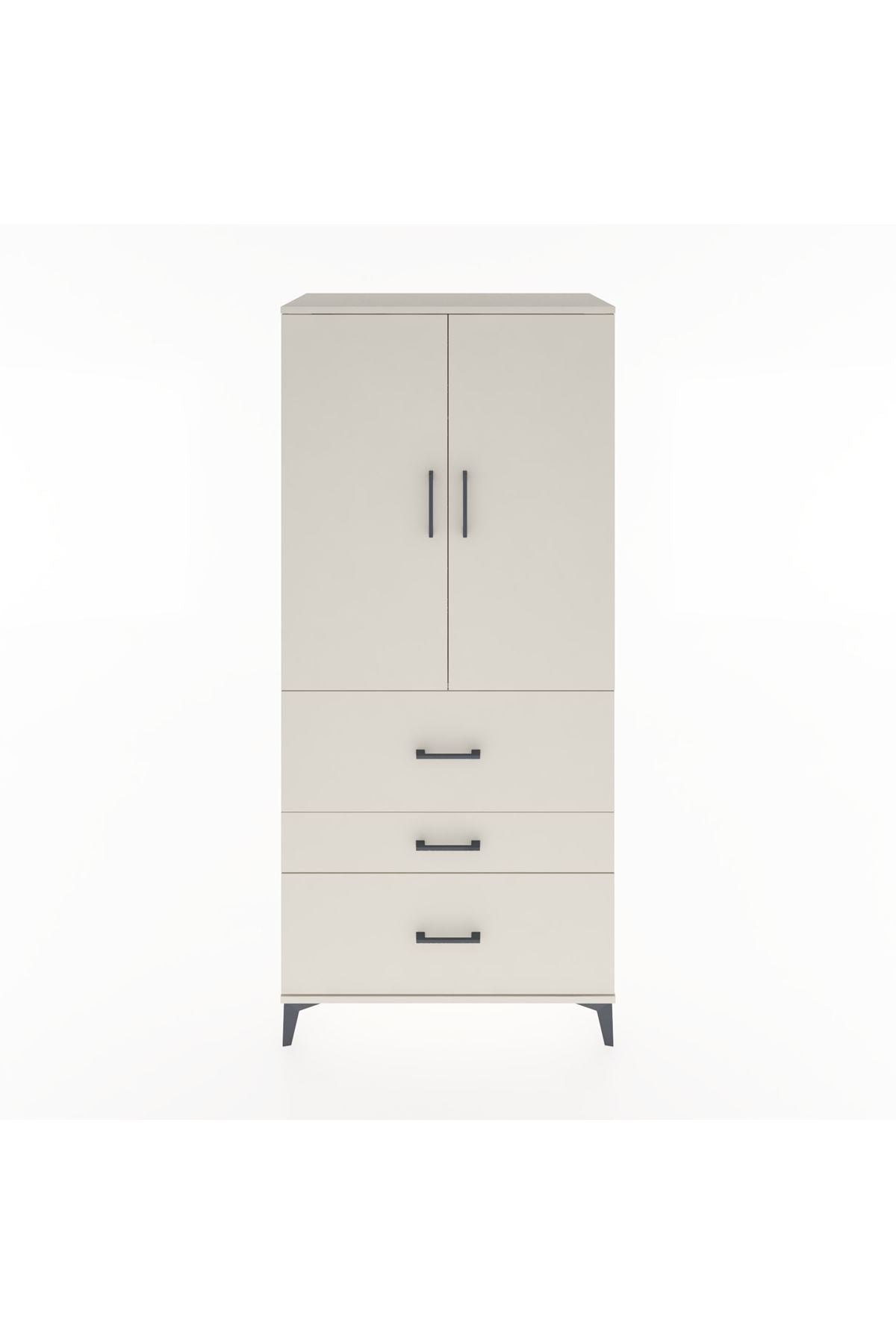 Hyperion Dolap Tek Raflı 3 Çekmeceli Tek Askılı 88x44x195 - S60M033V1B