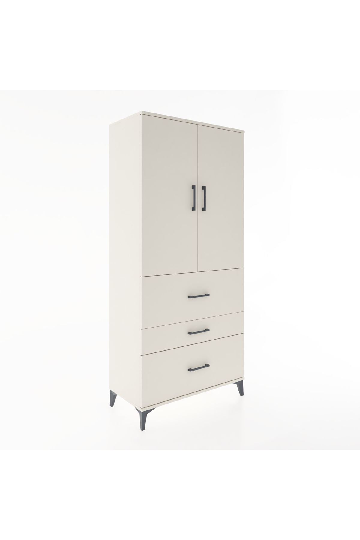 Hyperion Dolap Tek Raflı 3 Çekmeceli Tek Askılı 88x44x195 - S60M033V1B