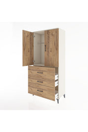 Hyperion Dolap Tek Raflı 3 Çekmeceli Tek Askılı 88x44x195 - S60M033V3B