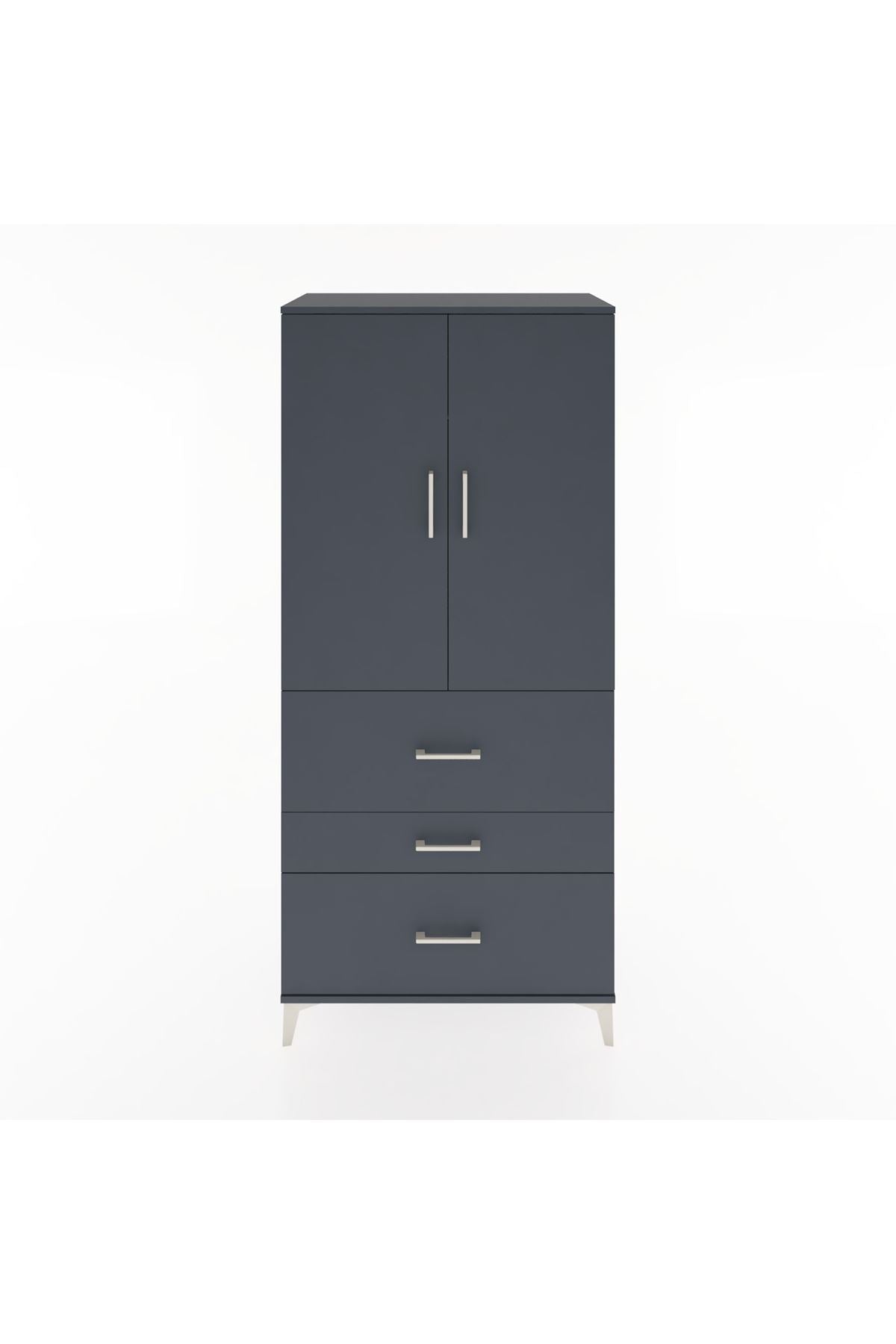 Hyperion Dolap Tek Raflı 3 Çekmeceli Tek Askılı 88x44x195 - S60M033V5B