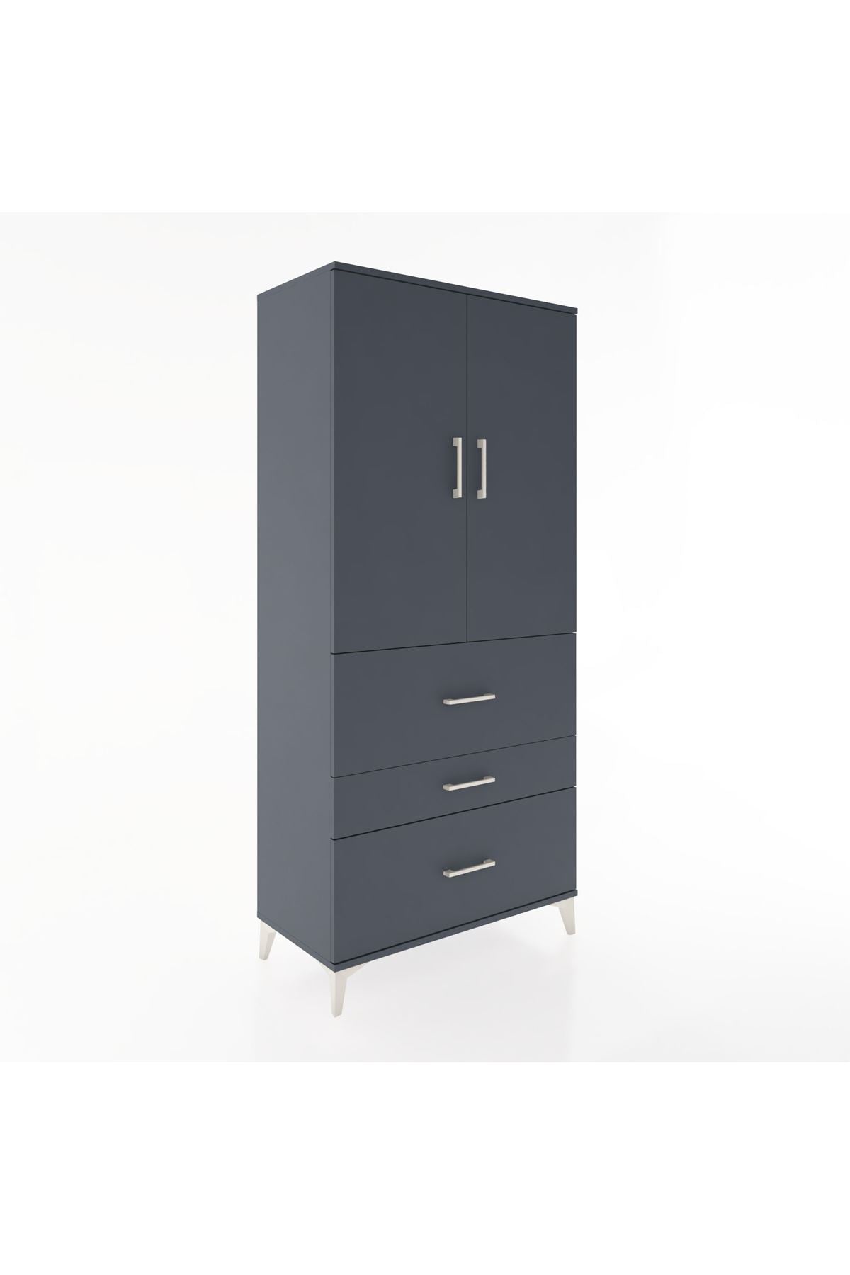 Hyperion Dolap Tek Raflı 3 Çekmeceli Tek Askılı 88x44x195 - S60M033V5B