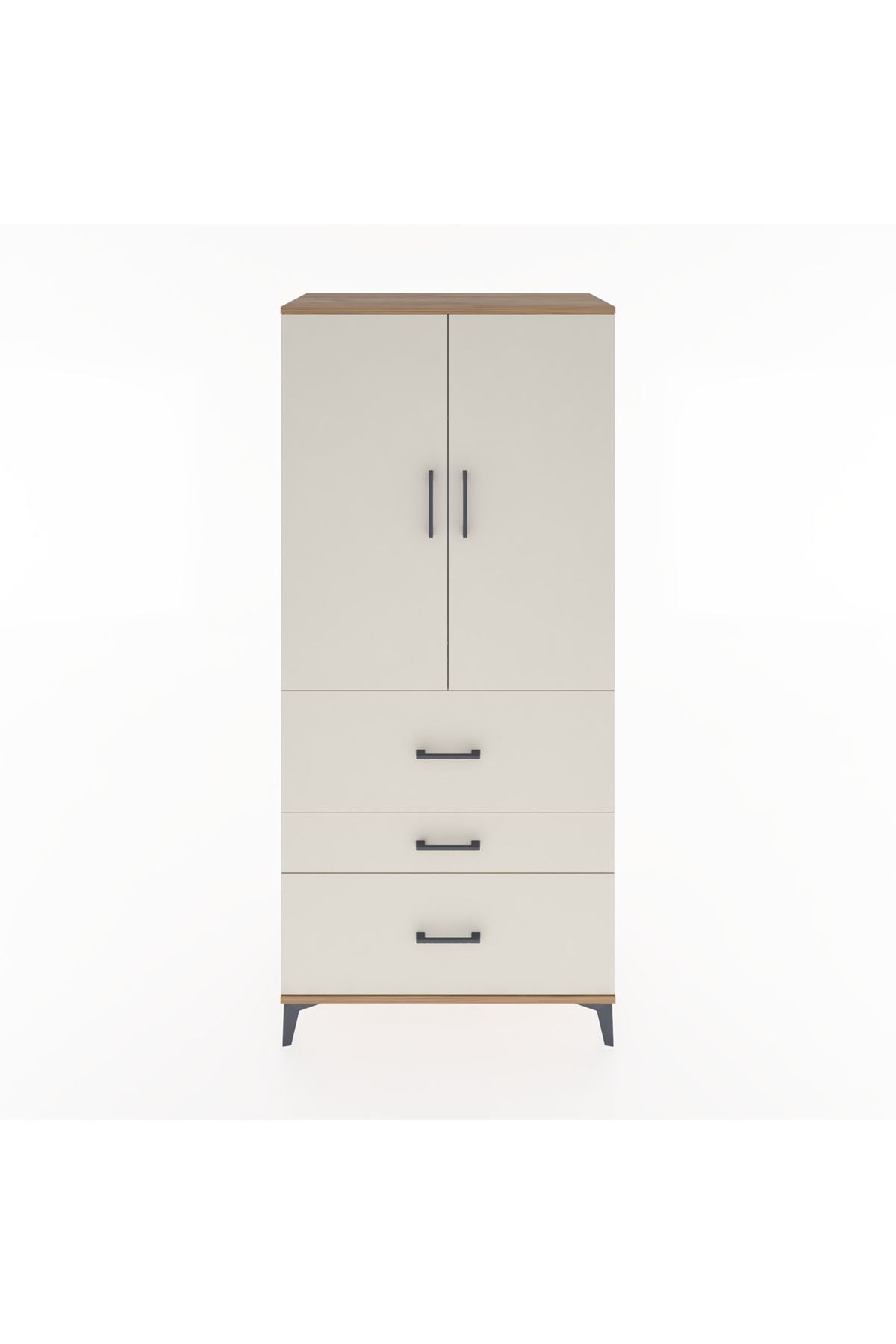 Hyperion Dolap Tek Raflı 3 Çekmeceli Tek Askılı 88x44x195 - S60M033V7B
