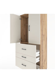 Hyperion Dolap Tek Raflı 3 Çekmeceli Tek Askılı 88x44x195 - S60M033V7B