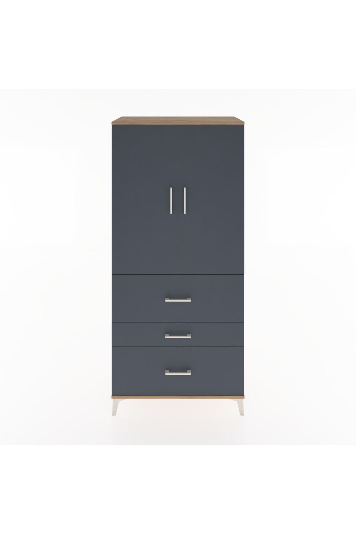 Hyperion Dolap Tek Raflı 3 Çekmeceli Tek Askılı 88x44x195 - S60M033V8B