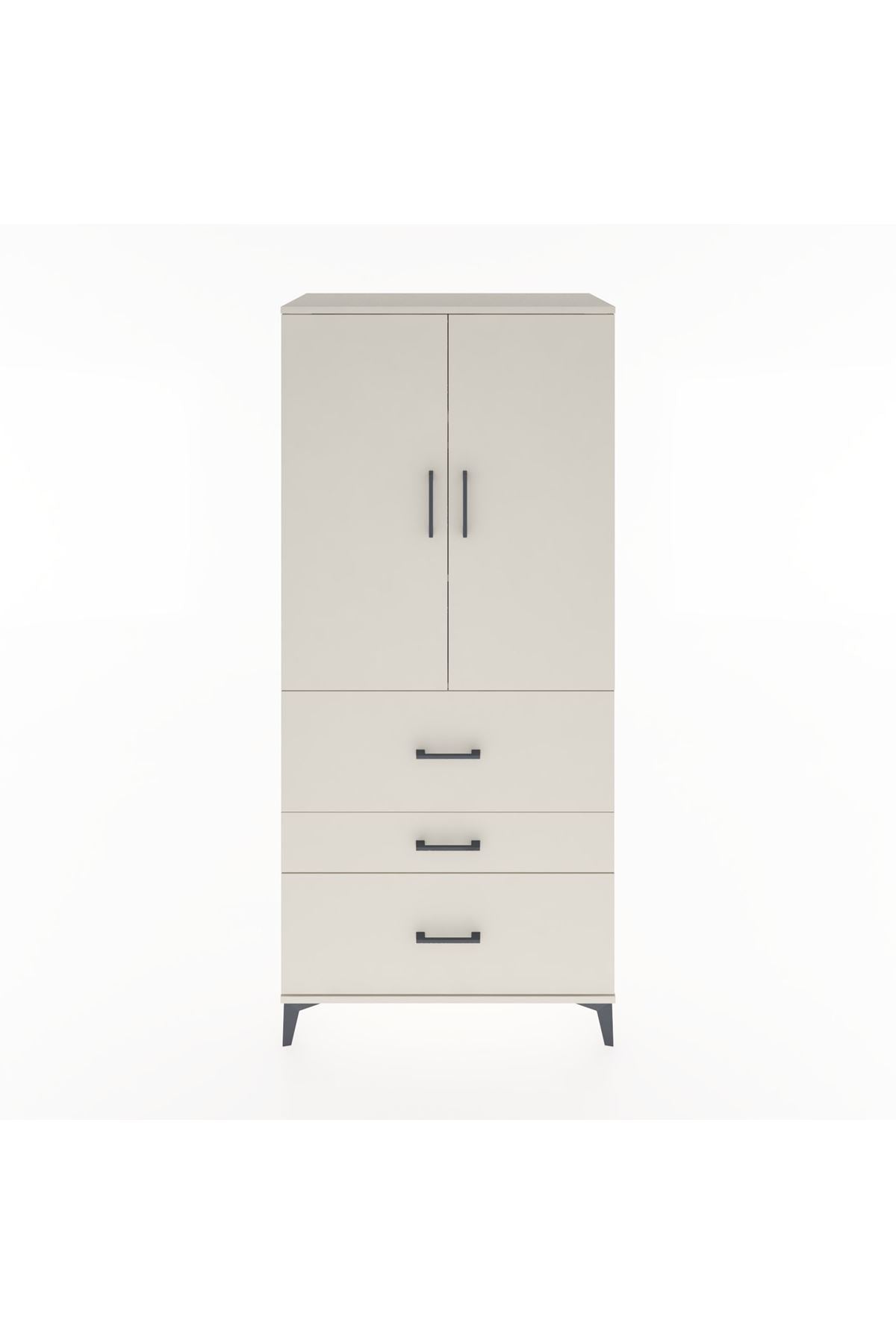 Hyperion Dolap 3 Raflı 3 Çekmeceli 2 Kapaklı 88x44x195 - S60M034V1B