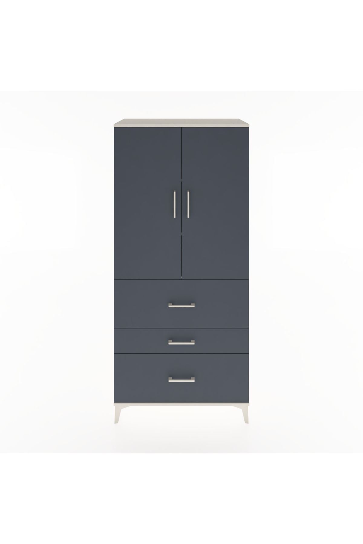 Hyperion Dolap 3 Raflı 3 Çekmeceli 2 Kapaklı 88x44x195 - S60M034V2B