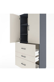 Hyperion Dolap 3 Raflı 3 Çekmeceli 2 Kapaklı 88x44x195 - S60M034V4B