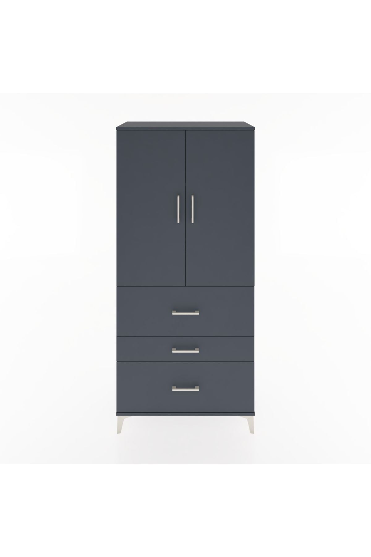 Hyperion Dolap 3 Raflı 3 Çekmeceli 2 Kapaklı 88x44x195 - S60M034V5B