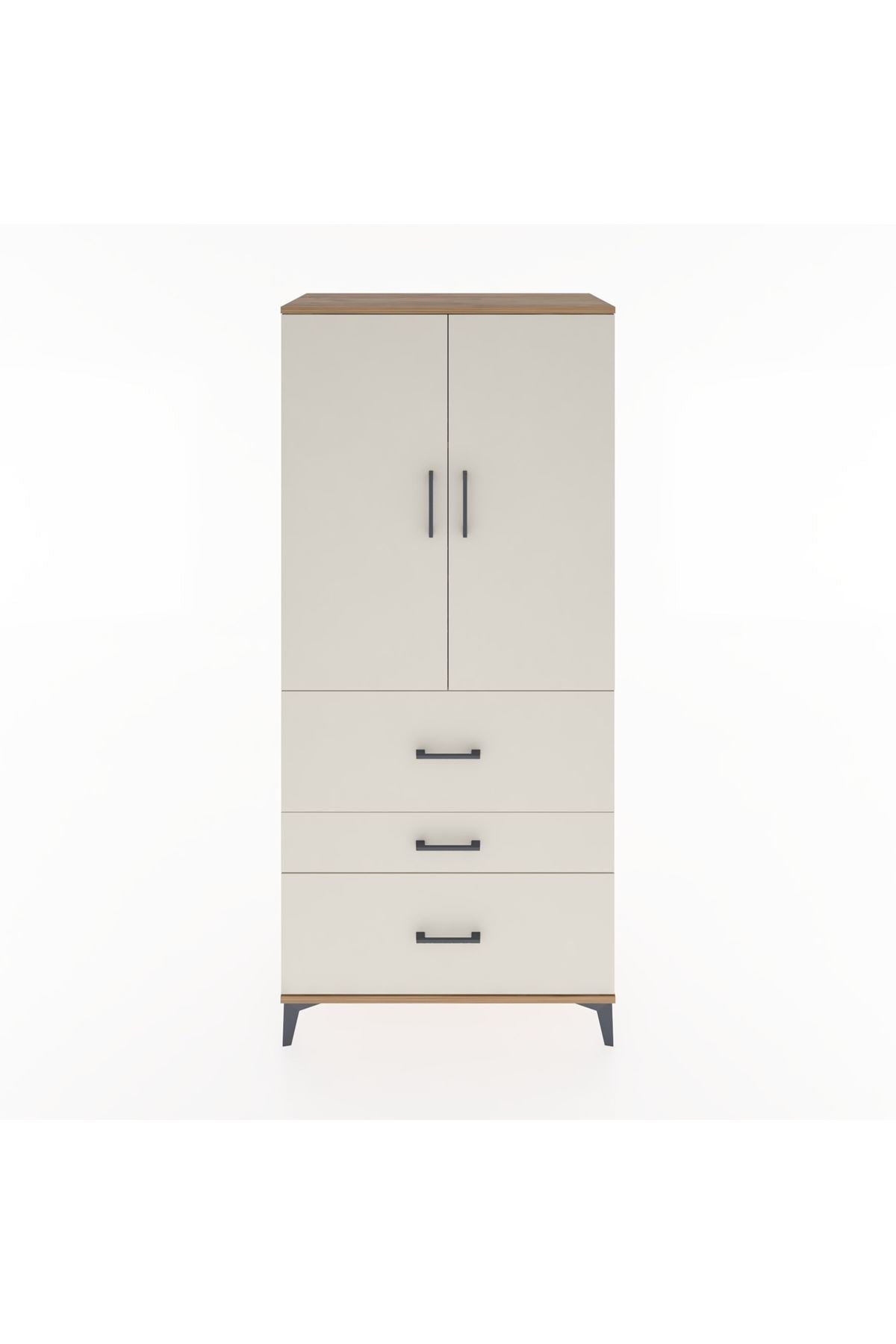 Hyperion Dolap 3 Raflı 3 Çekmeceli 2 Kapaklı 88x44x195 - S60M034V7B