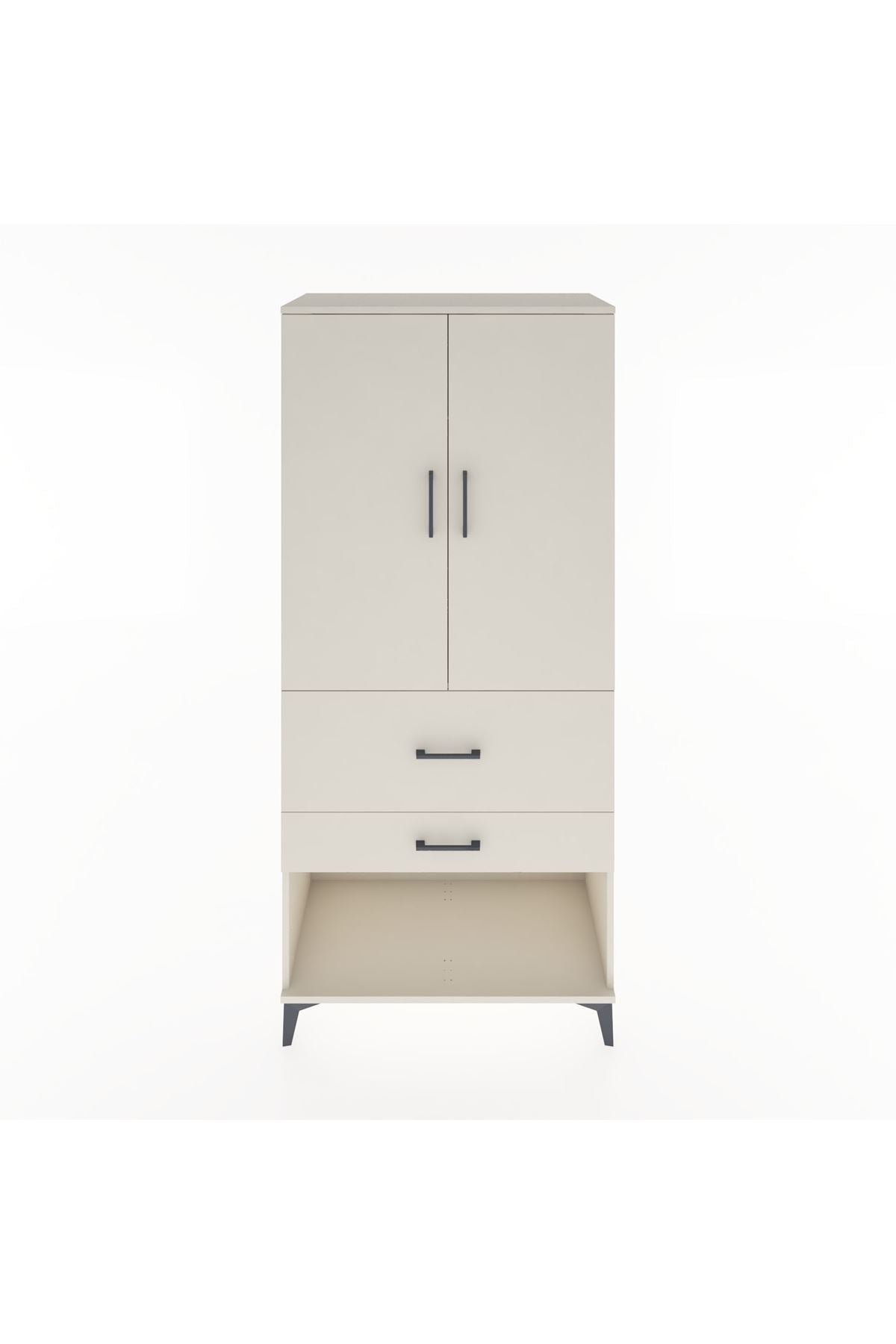 Hyperion Dolap Tek Raflı 2 Çekmeceli Tek Askılı 88x44x195 - S60M036V1B