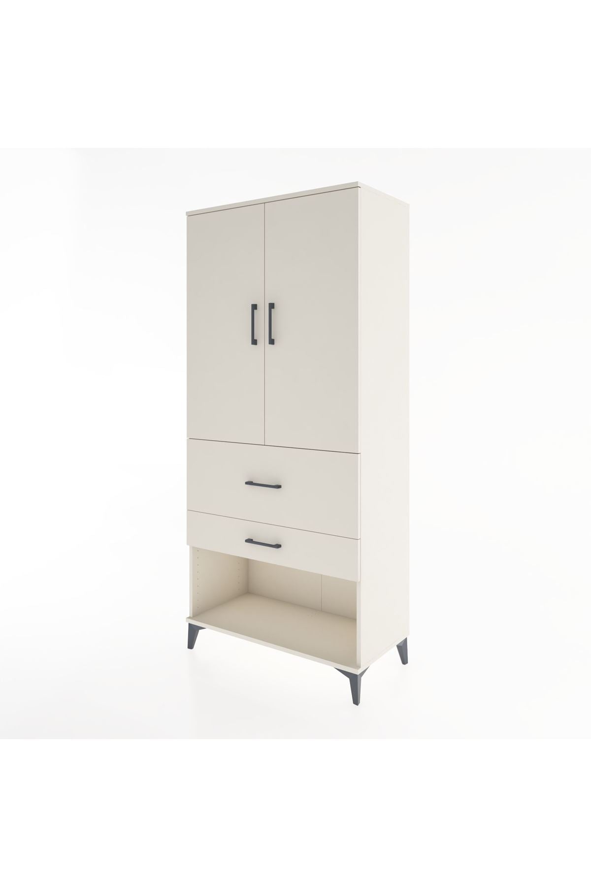 Hyperion Dolap Tek Raflı 2 Çekmeceli Tek Askılı 88x44x195 - S60M036V1B