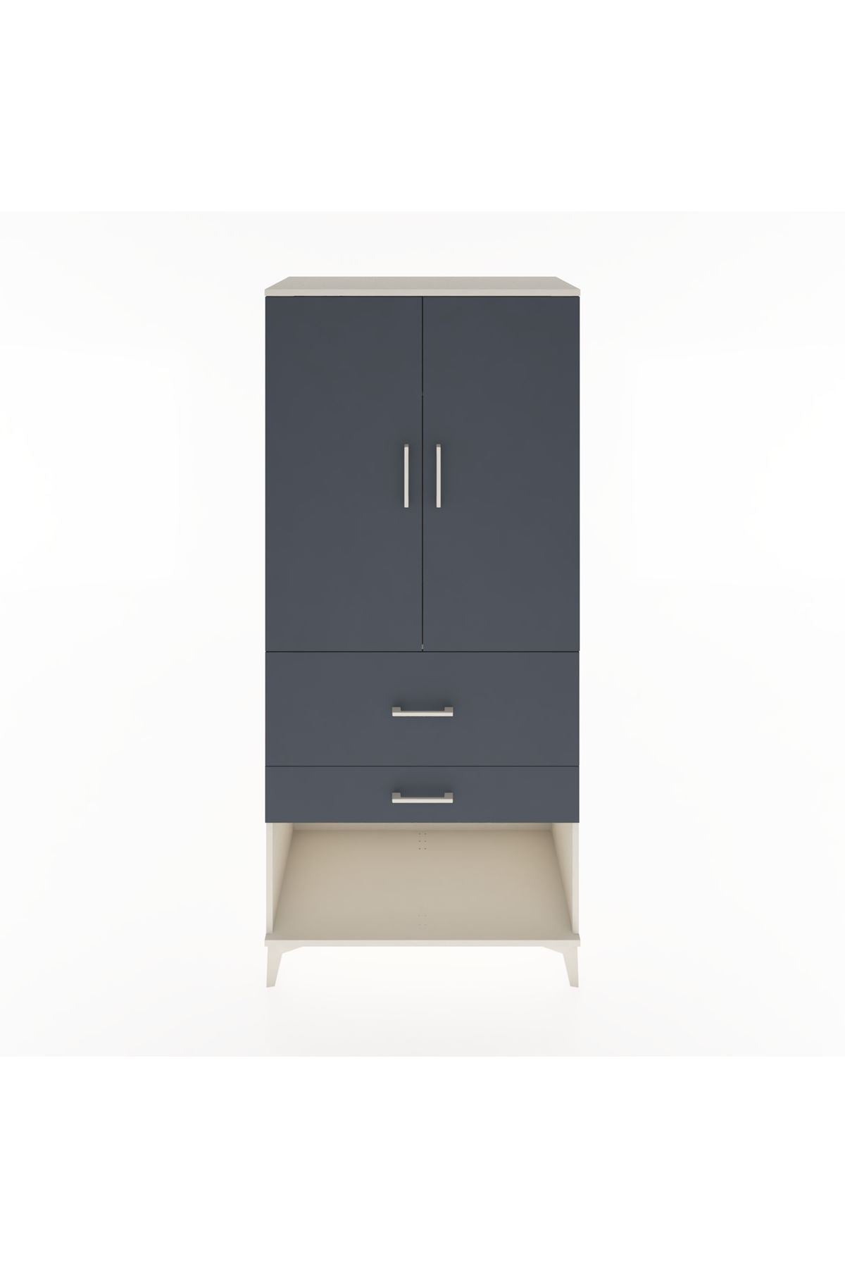 Hyperion Dolap Tek Raflı 2 Çekmeceli Tek Askılı 88x44x195 - S60M036V2B