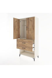 Hyperion Dolap Tek Raflı 2 Çekmeceli Tek Askılı 88x44x195 - S60M036V3B