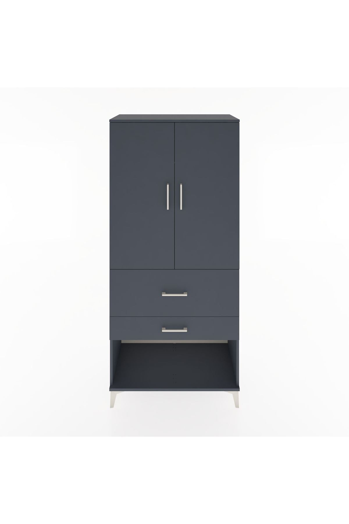 Hyperion Dolap Tek Raflı 2 Çekmeceli Tek Askılı 88x44x195 - S60M036V5B