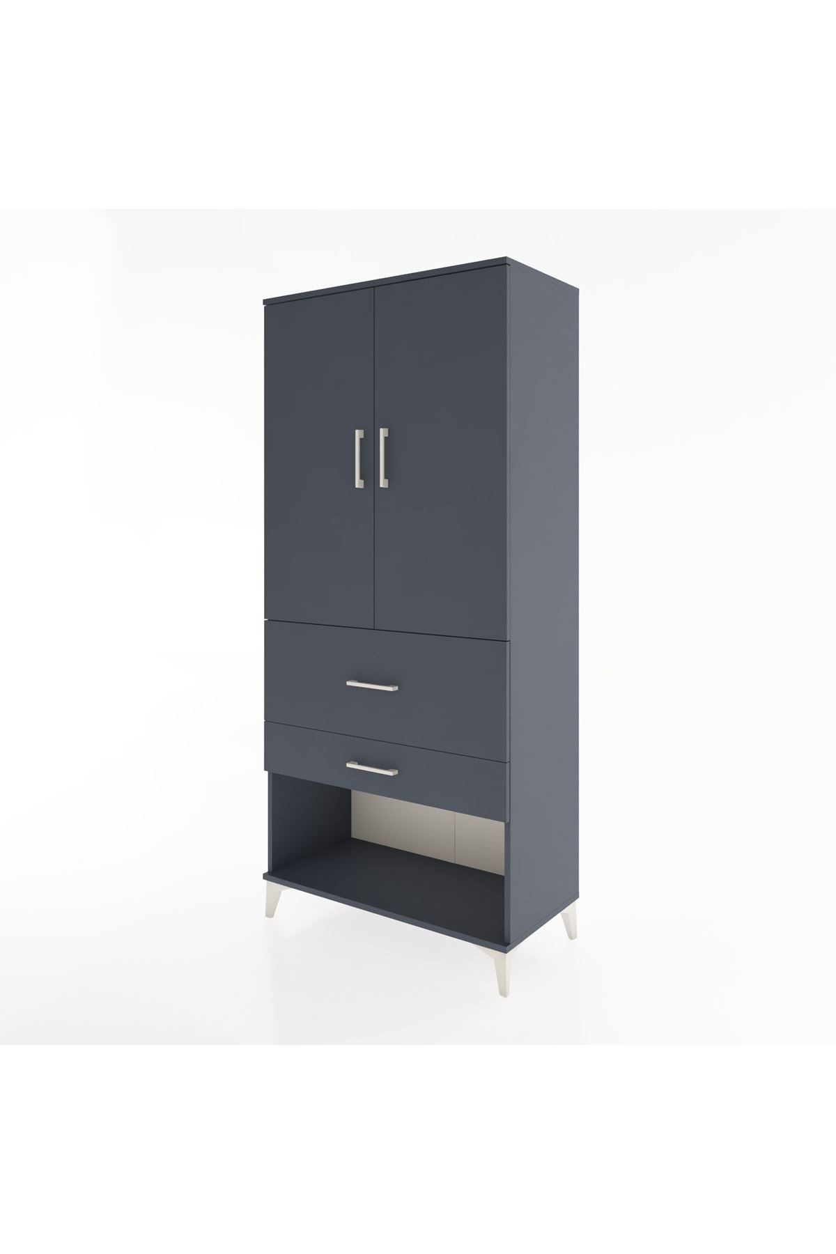 Hyperion Dolap Tek Raflı 2 Çekmeceli Tek Askılı 88x44x195 - S60M036V5B