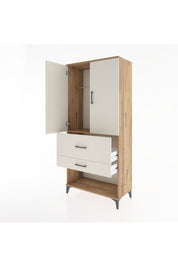 Hyperion Dolap Tek Raflı 2 Çekmeceli Tek Askılı 88x44x195 - S60M036V7B