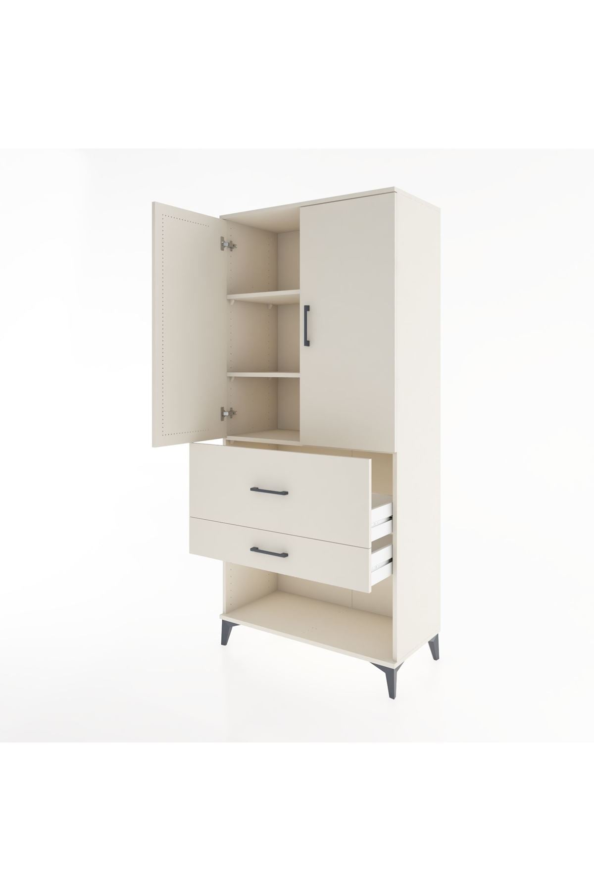Hyperion Dolap 3 Raflı 2 Çekmeceli 2 Kapaklı 88x44x195 - S60M037V1B