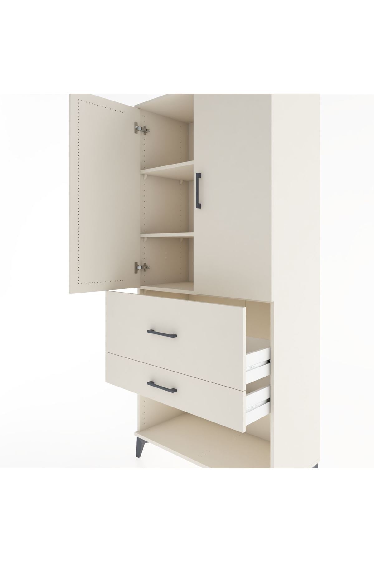 Hyperion Dolap 3 Raflı 2 Çekmeceli 2 Kapaklı 88x44x195 - S60M037V1B