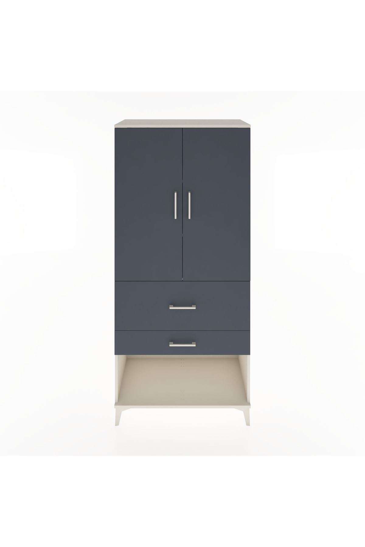 Hyperion Dolap 3 Raflı 2 Çekmeceli 2 Kapaklı 88x44x195 - S60M037V2B