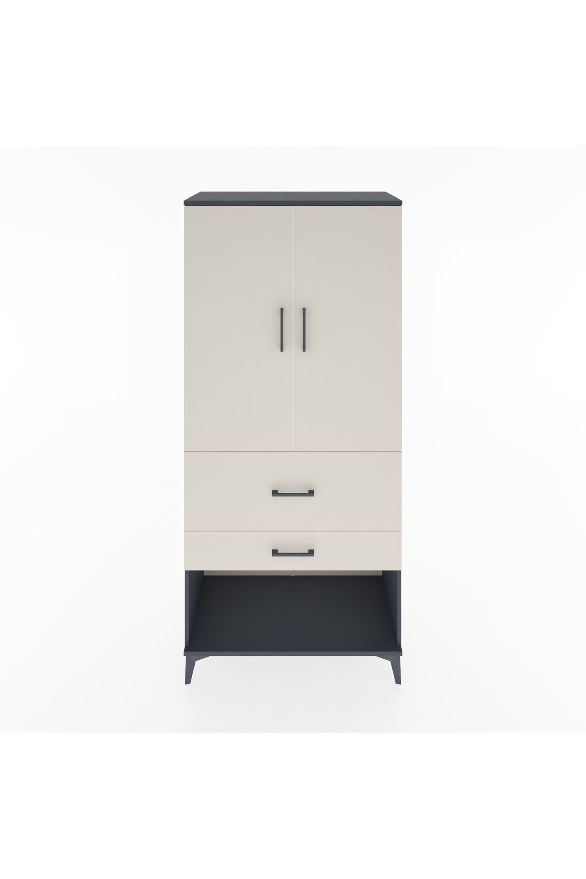 Hyperion Dolap 3 Raflı 2 Çekmeceli 2 Kapaklı 88x44x195 - S60M037V4B
