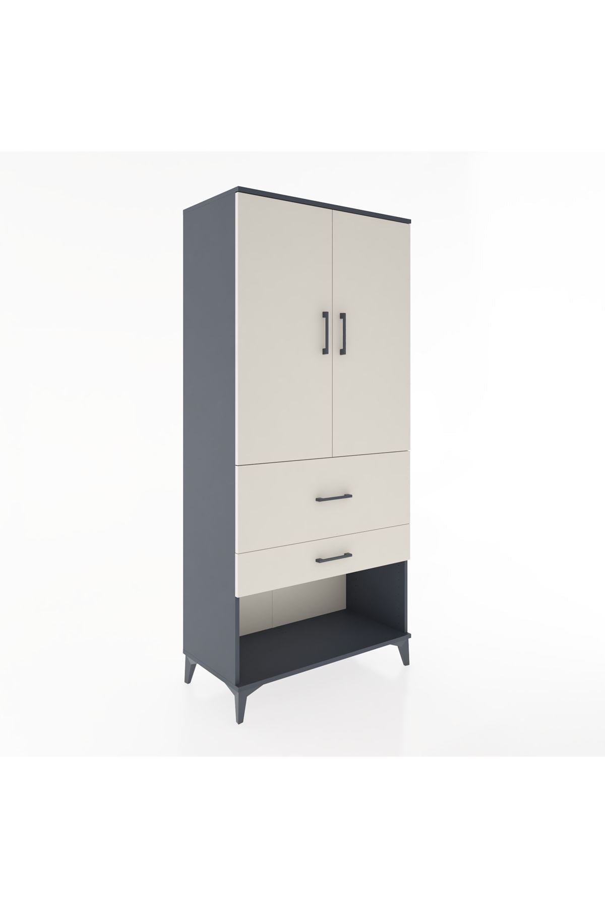 Hyperion Dolap 3 Raflı 2 Çekmeceli 2 Kapaklı 88x44x195 - S60M037V4B