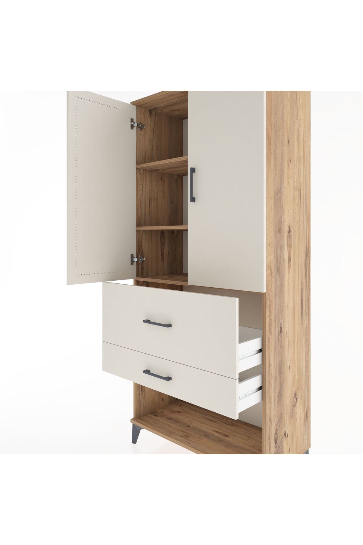 Hyperion Dolap 3 Raflı 2 Çekmeceli 2 Kapaklı 88x44x195 - S60M037V7B