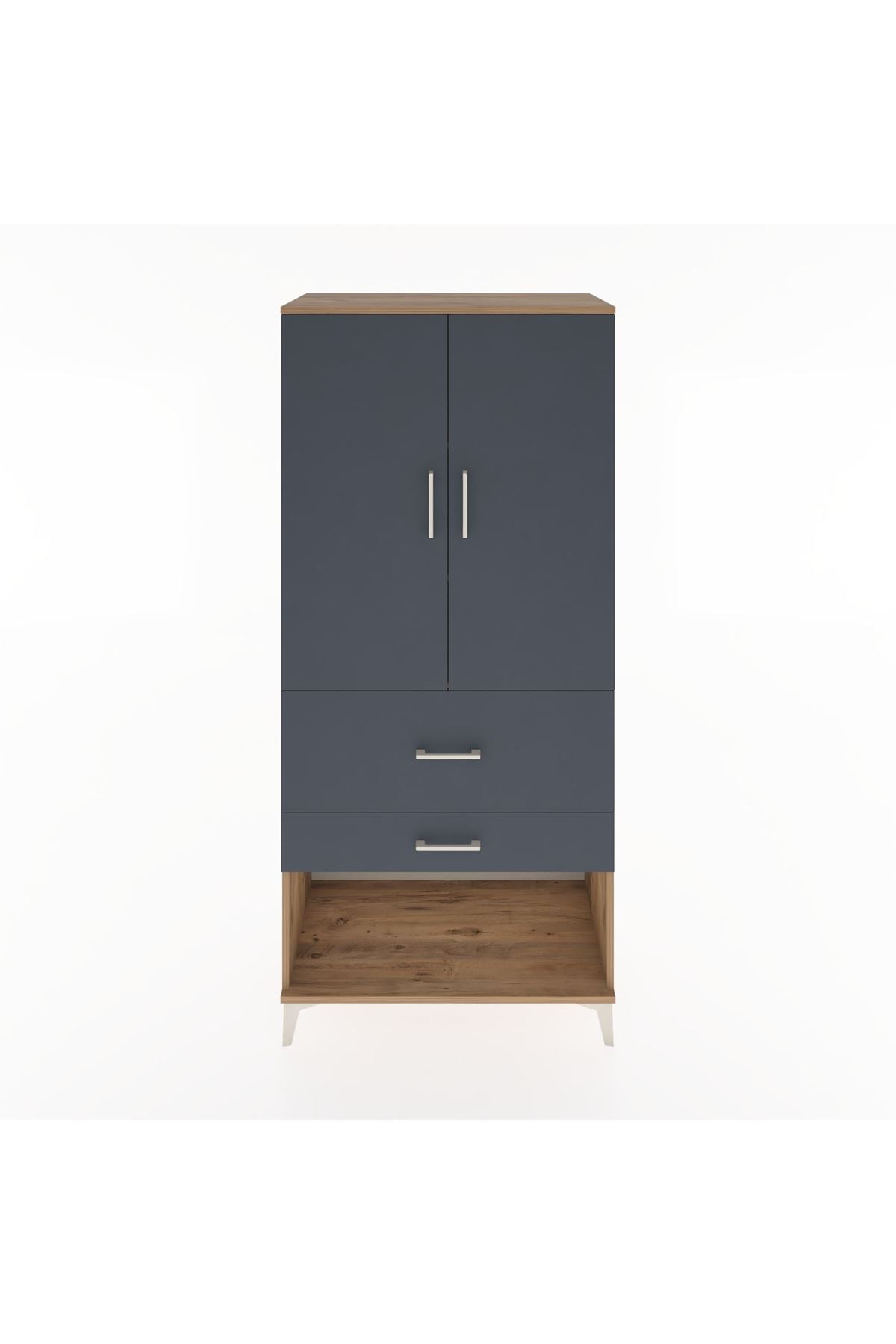 Hyperion Dolap 3 Raflı 2 Çekmeceli 2 Kapaklı 88x44x195 - S60M037V8B