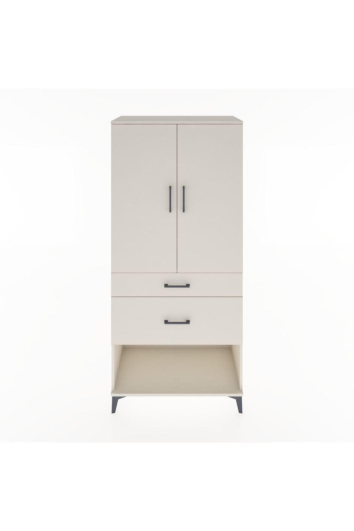 Hyperion Dolap Tek Raflı 2 Çekmeceli Tek Askılı 88x44x195 - S60M038V1B