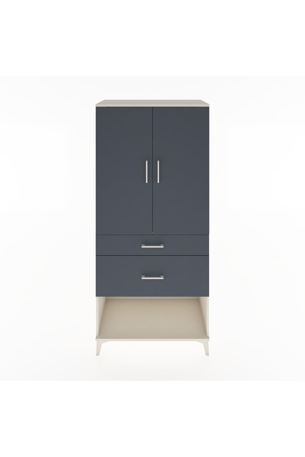 Hyperion Dolap Tek Raflı 2 Çekmeceli Tek Askılı 88x44x195 - S60M038V2B