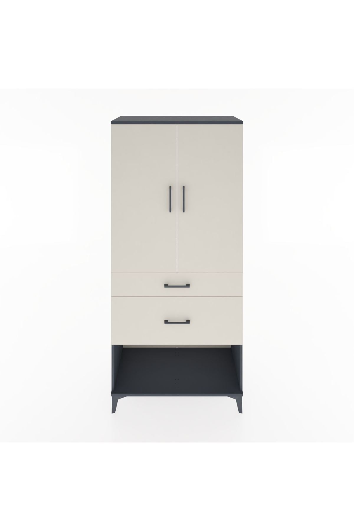 Hyperion Dolap Tek Raflı 2 Çekmeceli Tek Askılı 88x44x195 - S60M038V4B