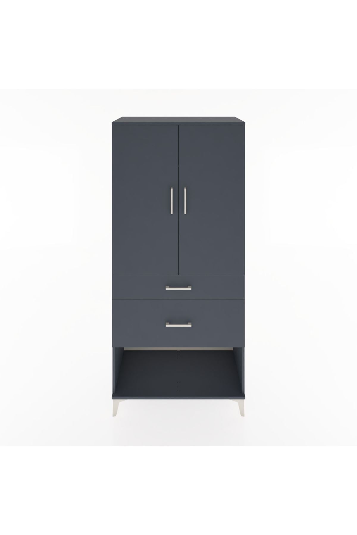 Hyperion Dolap Tek Raflı 2 Çekmeceli Tek Askılı 88x44x195 - S60M038V5B